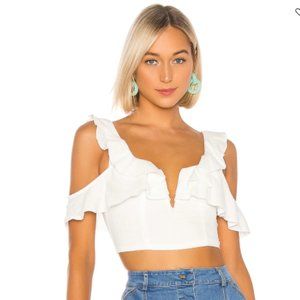 Superdown Claire Cold Shoulder Crop Top